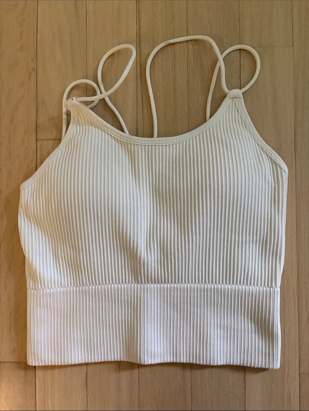 Women's Halara Ribbed Athletic Cropped Tank Top - White